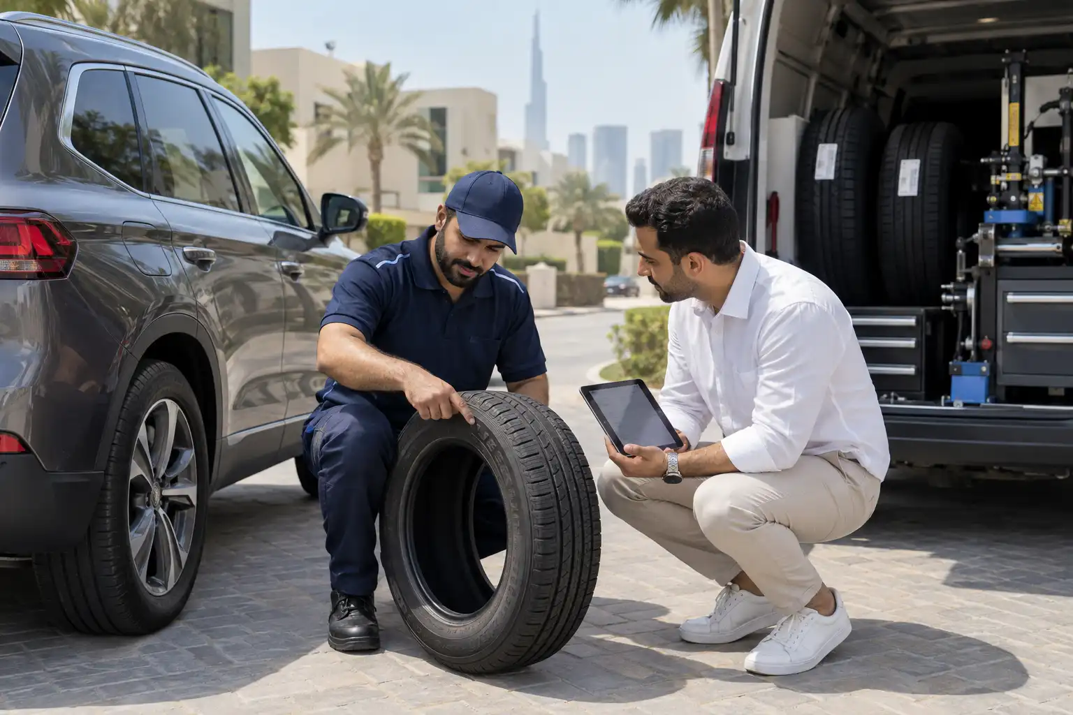 Factors affecting tyre change cost in Dubai