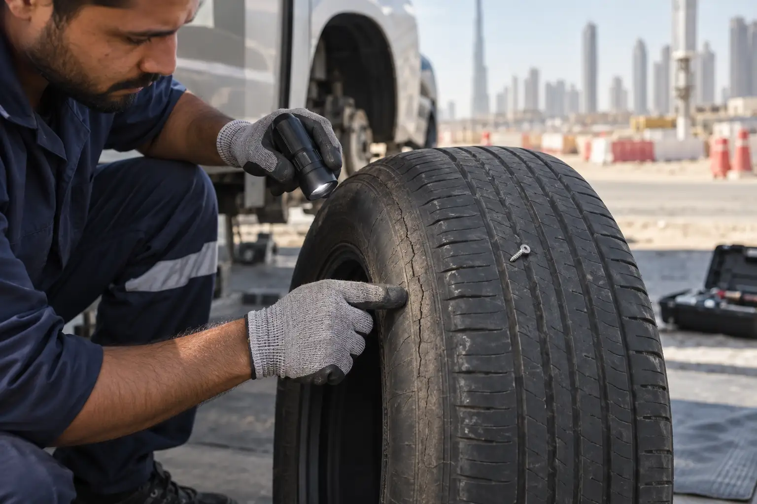 Why flat tyre service matters in Dubai