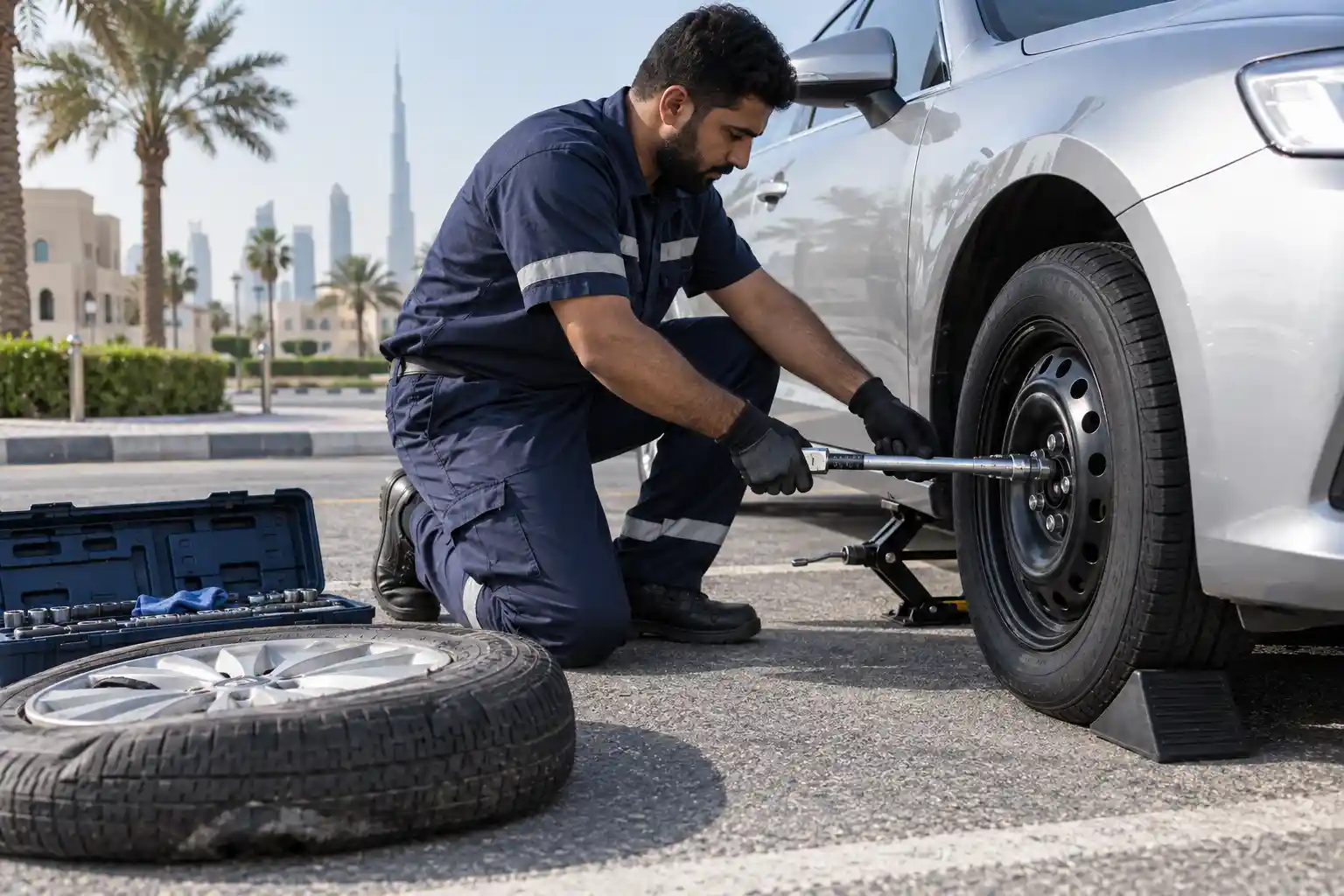 Punctured tyre