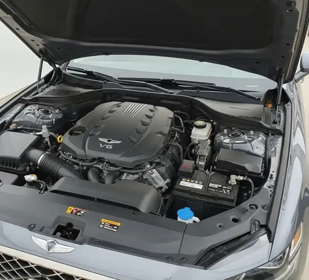 What Genesis owners get from us Genesis engine bay with the battery beside the engine